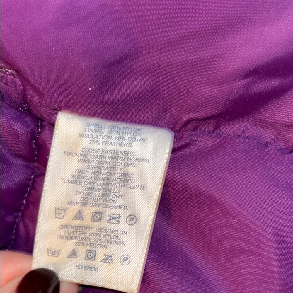 Lands' End Vibrant Purple Puffer Down Vest - Picture 4 of 5